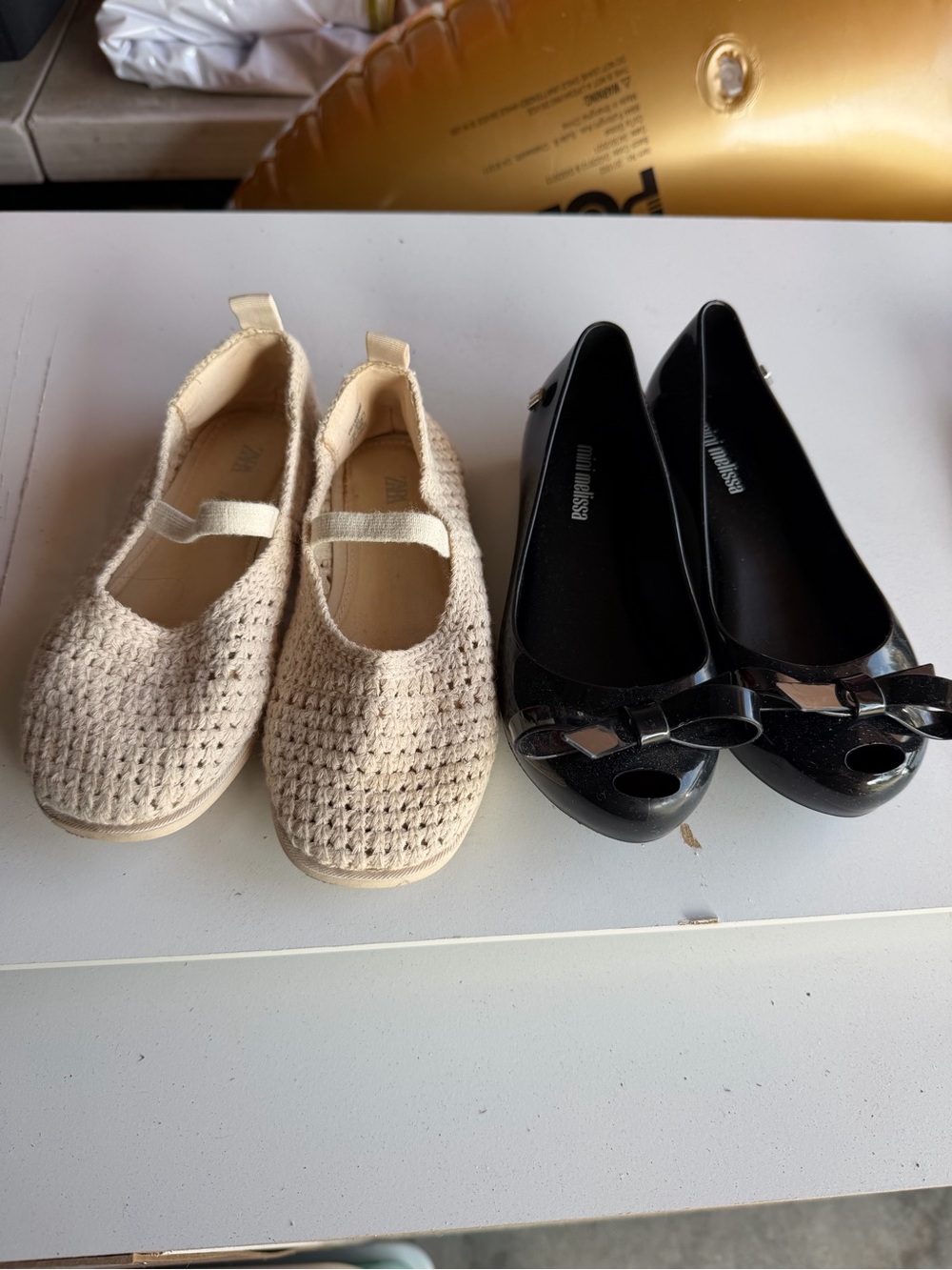 Zara Kids Mary Jane Knit Flats in Cream -
